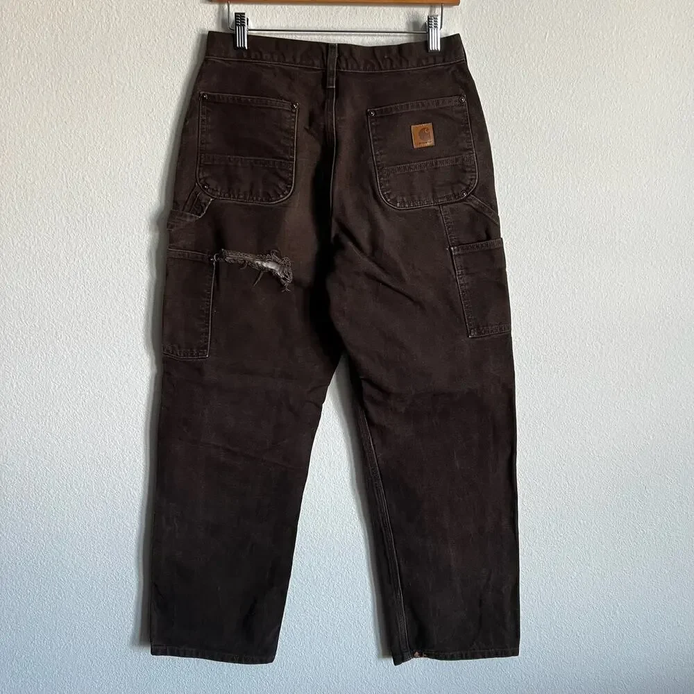 Carhartt B136 DKB brown double knee work wear carpenter pants